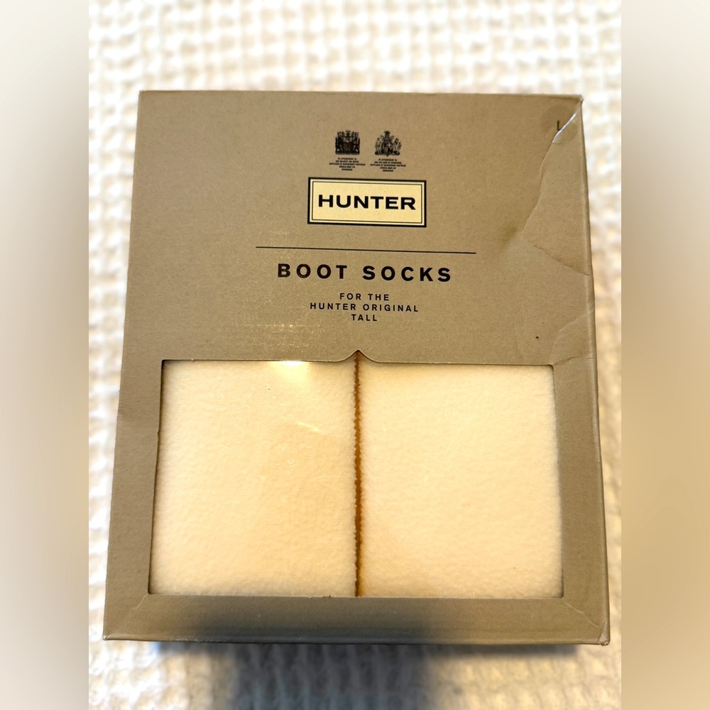 BRAND NEW Hunter Tall Boot Socks - Cream - Size Large